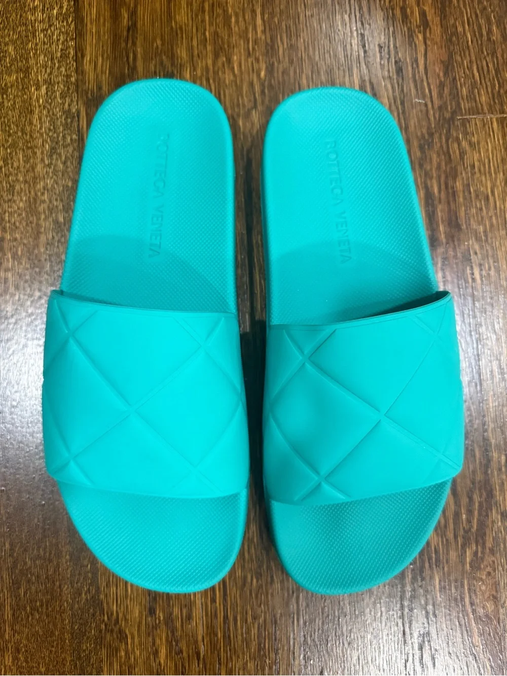 Bottega Veneta Men Turquoise Slide Sandals